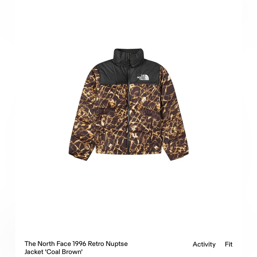 The North Face 1996 Retro Nuptse Jacket - Black and Brown Pattern